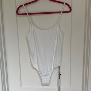 Another Tomorrow Women’s White Cami Bodysuit Size Medium NWT